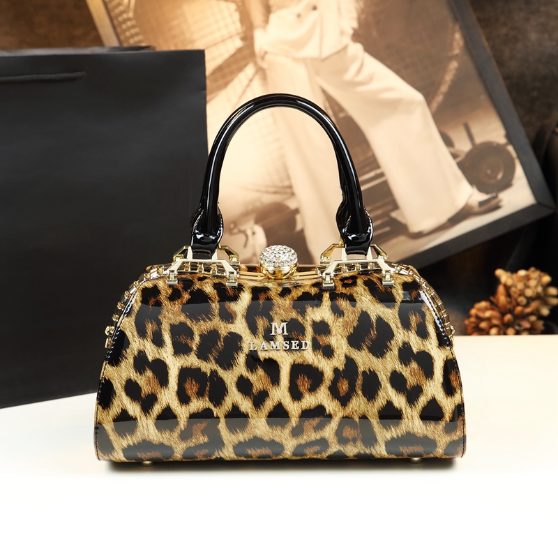 Doctor Bag Leather - Luxury Fashion Women Handbag Female Crystal