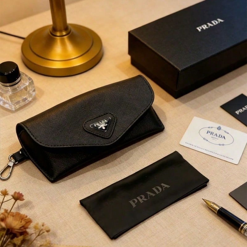Prada Black Leather Eyeglass C - Women Bags Prada review and price