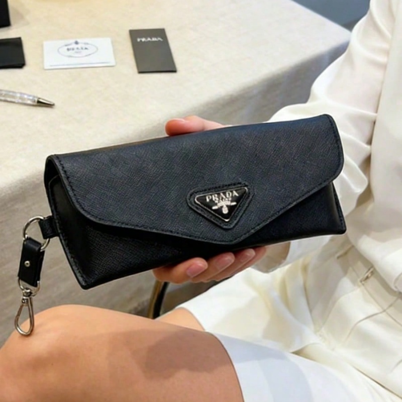 Prada Black Leather Eyeglass C - Women Bags Prada review and price