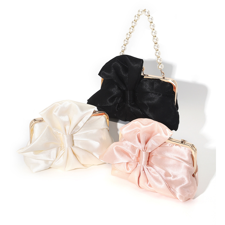White Satin Big Bow Evening Ba - Women Bags White review and price