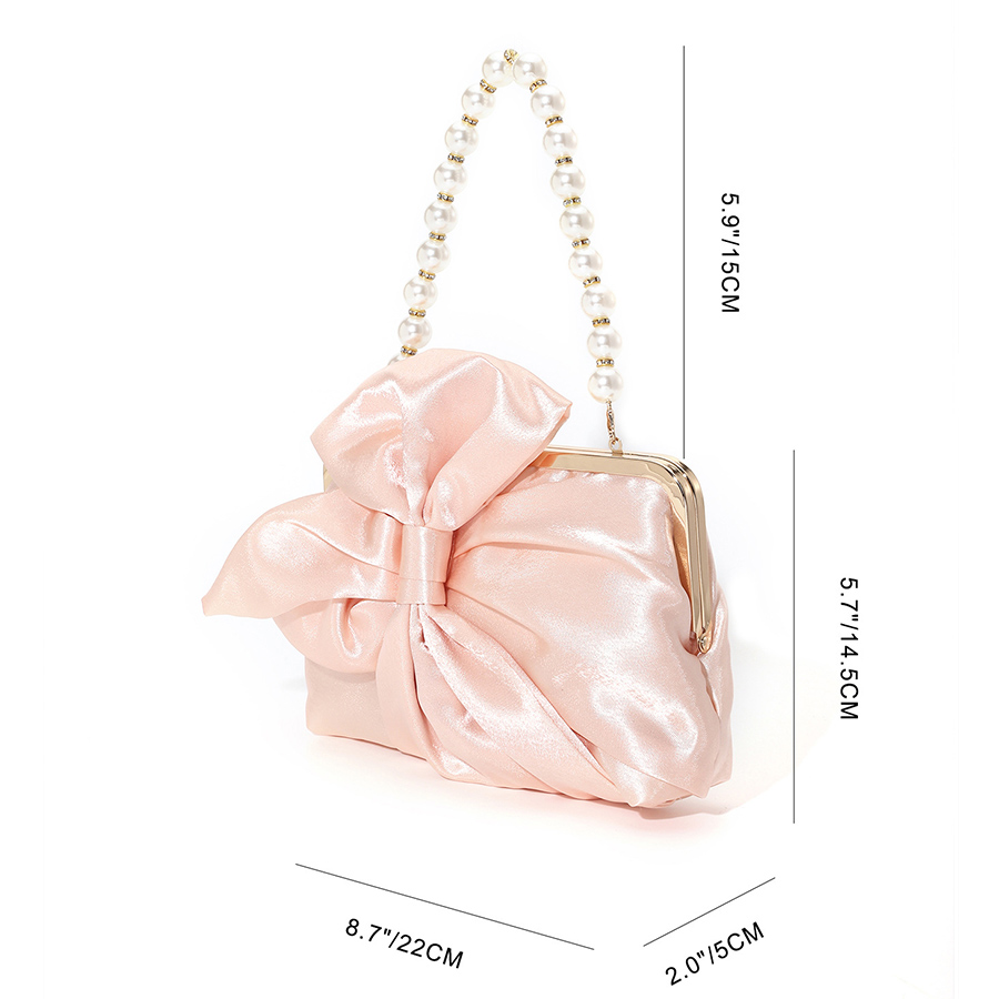White Satin Big Bow Evening Ba - Women Bags White review and price