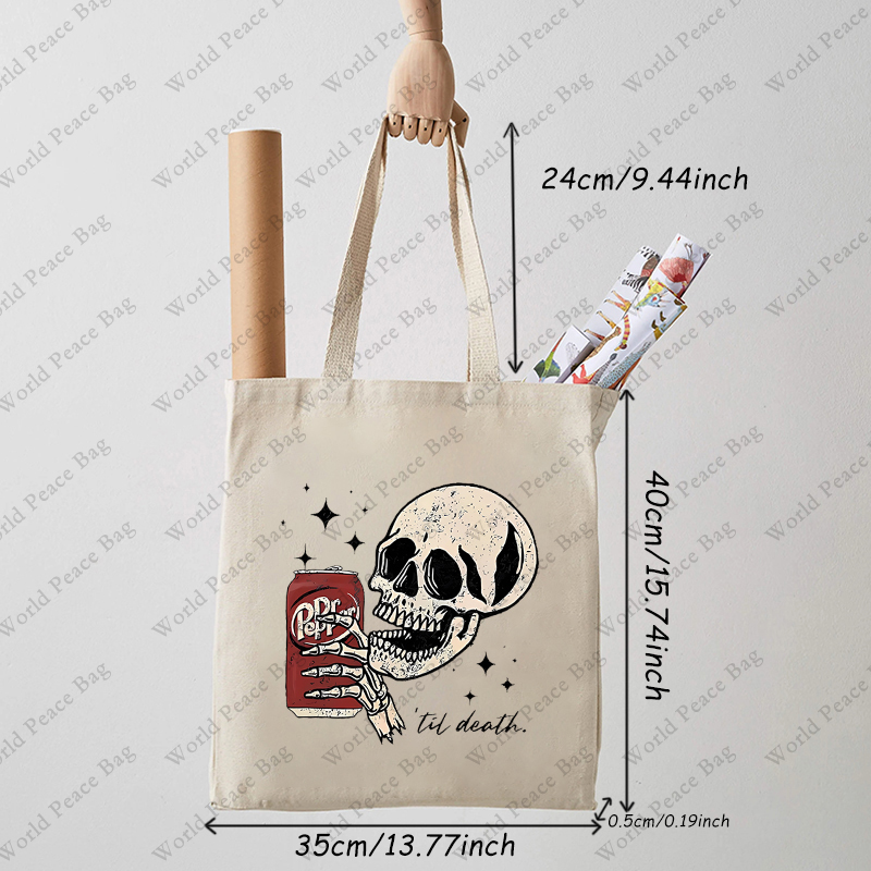1pc Till Death Dr. Pepper Skel - Women Bags White review and price