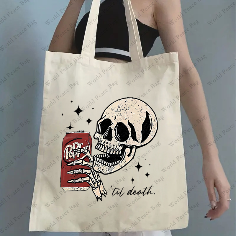 1pc Till Death Dr. Pepper Skel - Women Bags White review and price