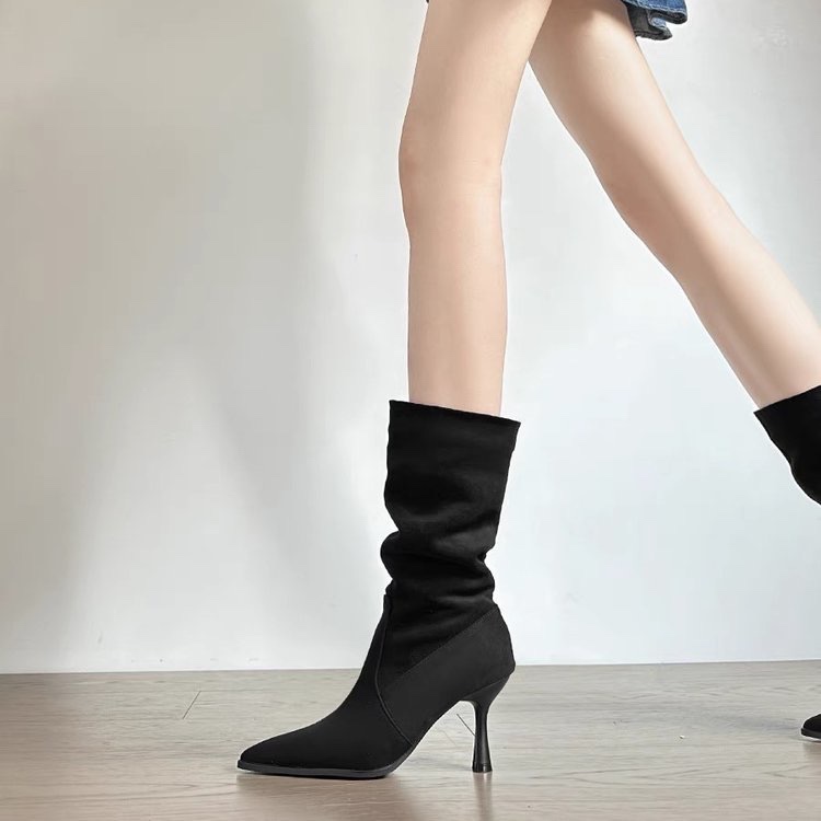 Cow Suede Mid-calf Modern Boot - Women Bags Sale review and price