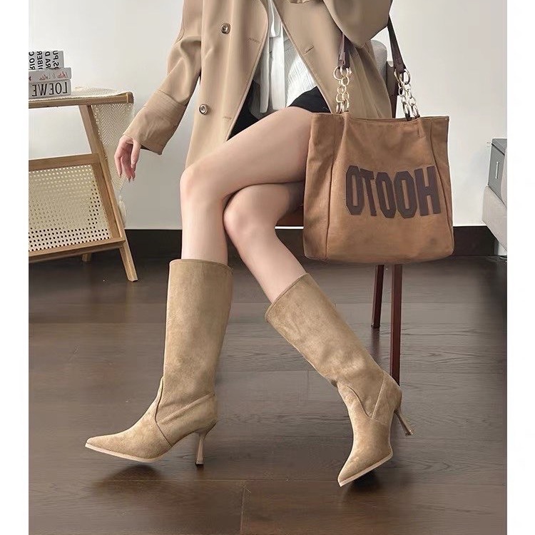 Cow Suede Mid-calf Modern Boot - Women Bags Sale review and price