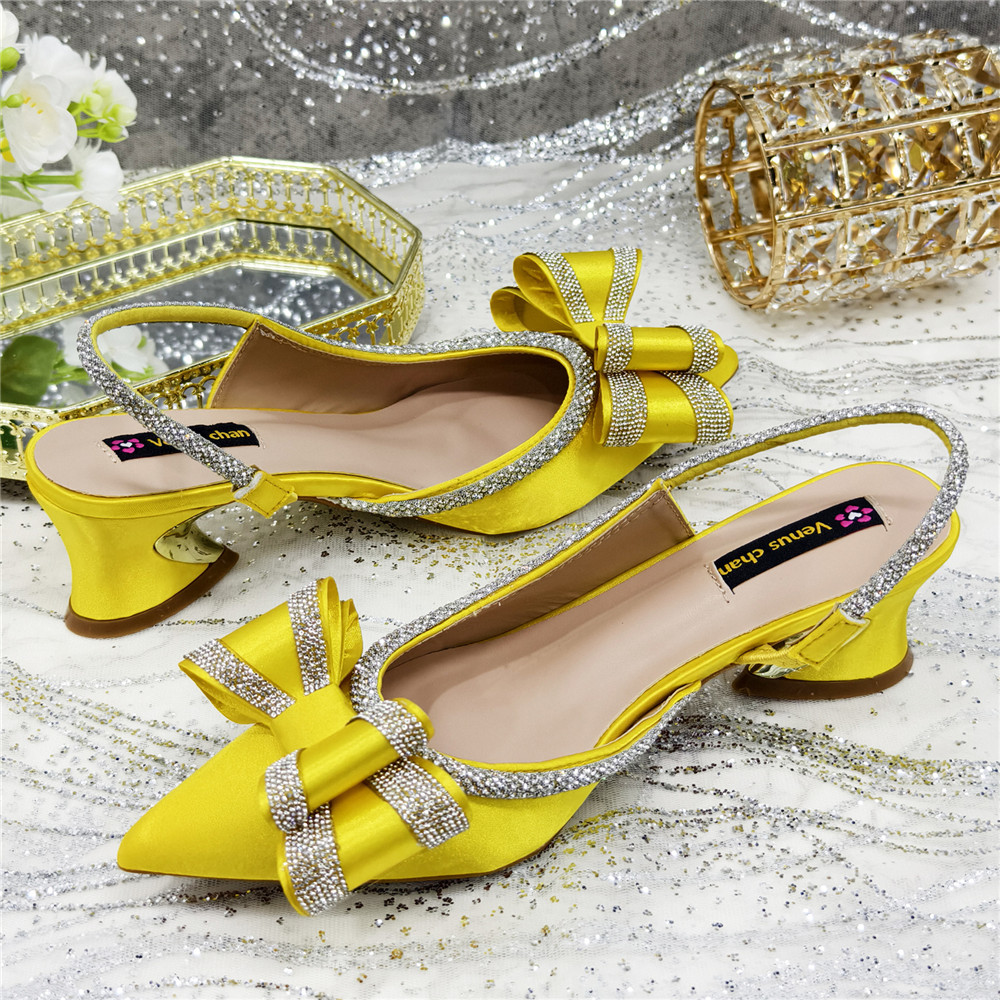 Elegant Yellow Satin Rhineston - Women'S Evening Bags review and price
